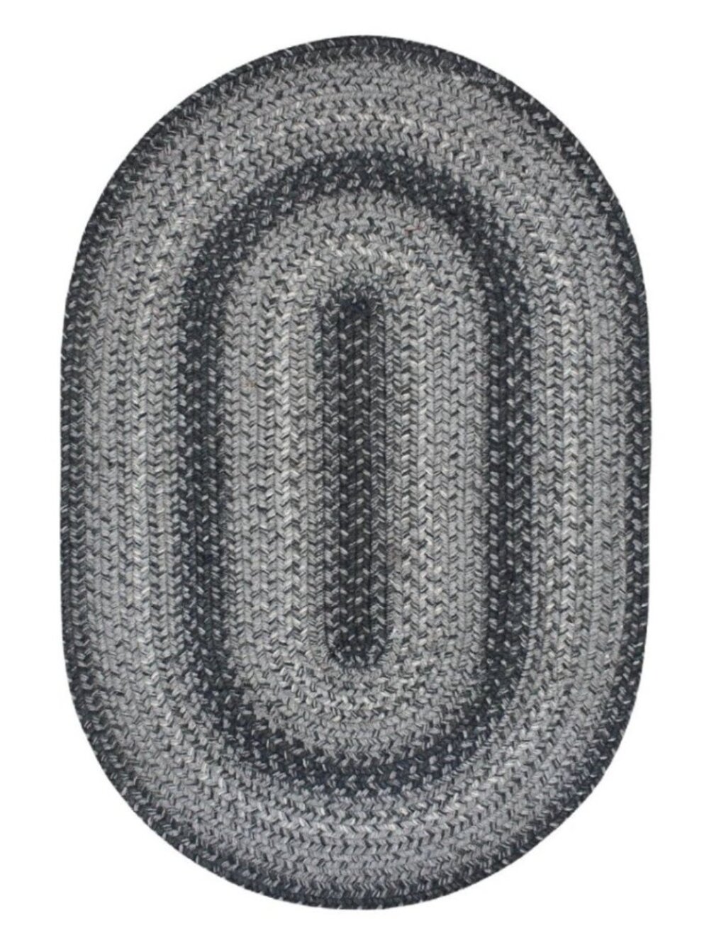 Gray Flint Hill Oval Braided Rug 20 x 30 by Homespice